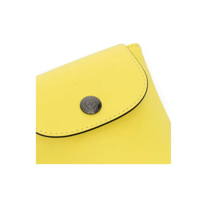 LONGCHAMP Le Pliage Xtra Leather With Cow Leather One Shoulder Crossbody Cell Phone Pouch Women's Lemon-4