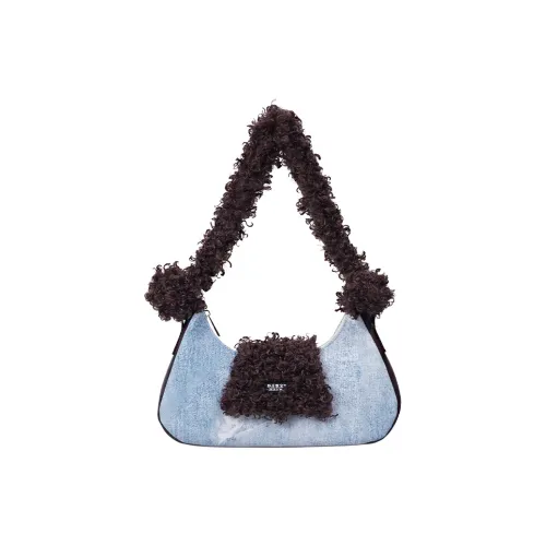 REBIRTH Shoulder Bags Blue Denim Pompadour