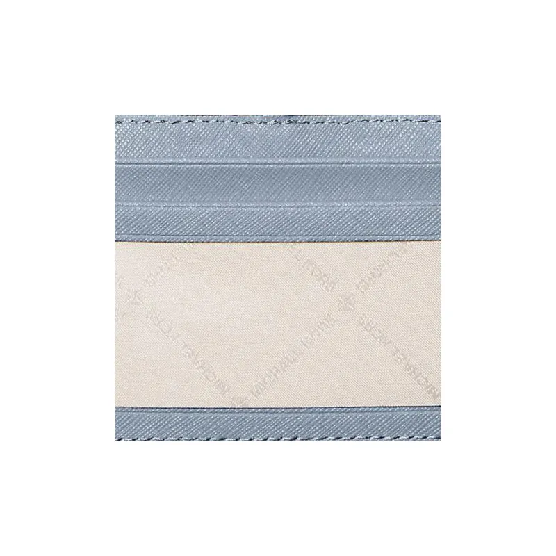 MICHAEL KORS Jet Set Travel Cross Grain Leather Halter ID Card Holder With Badge Clip Regular Women's Blue-3