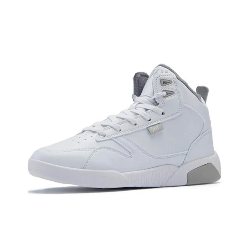 361° Thermal Cushioning Abrasion Resistant High Top Skateboard Shoes Women's White Gray-2