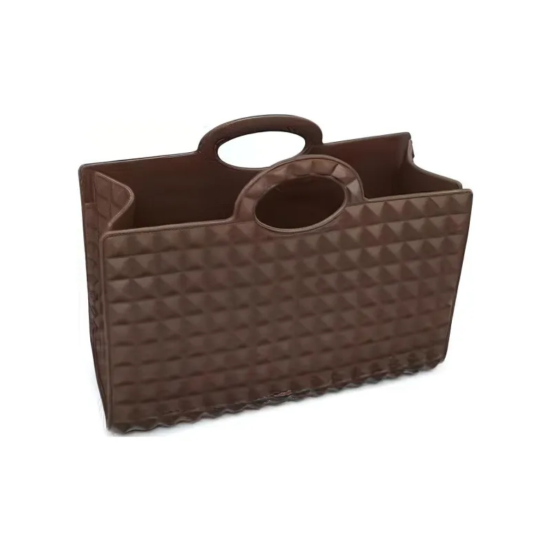 Valentino GARAVANI Polyurethane Tote Bag Shopping Bag Shoulder Bag Crossbody Bag Handbag Men's Dark Brown-3