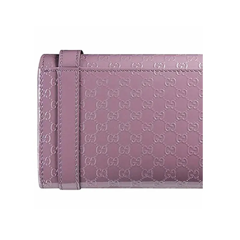 GUCCI Patent Leather Wallet Women's Light Purple-4
