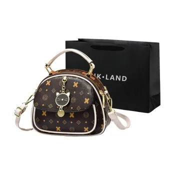 PINK·LAND PU Small Round Bag Crossbody Handbag Women's