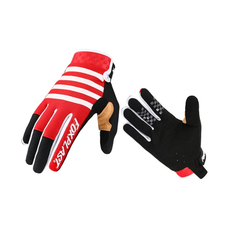 GXT Riding Equipment Cycling Glove Unisex Palm Microfiber Back Of Hand Twill Yellow Red Black-3