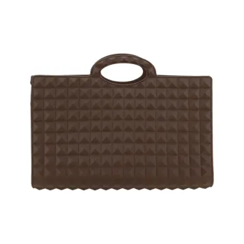 Valentino GARAVANI Polyurethane Tote Bag Shopping Bag Shoulder Bag Crossbody Bag Handbag Men's Dark Brown