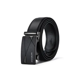 AUGTARLION Genuine Leather Luxe Versatility Leather Belts Men's Black 3.5cm
