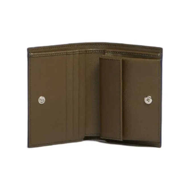 MARNI Saffiano Leather Wallet Men's Night Blue With Gray And Olive Accents-3