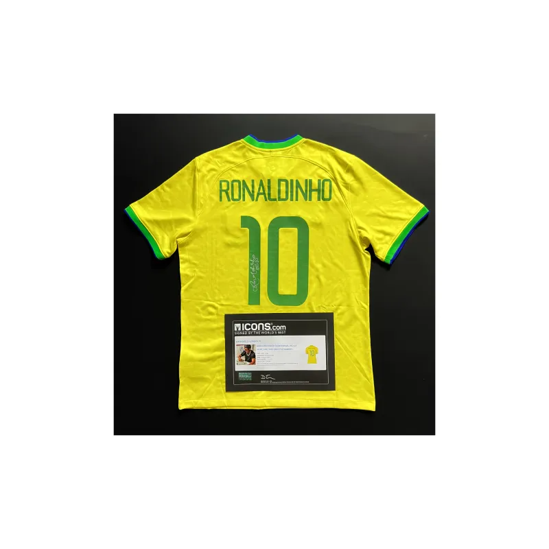 ICONS.com Xiao Luo Brazil 22-23 Jersey Includes Certification Certificate Not Framed Ronaldinho Football Jerseys-1