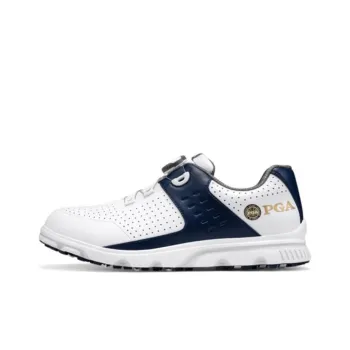 PGA Cushioning, Wear Resistant Low Top Golf Shoes Men's White Blue