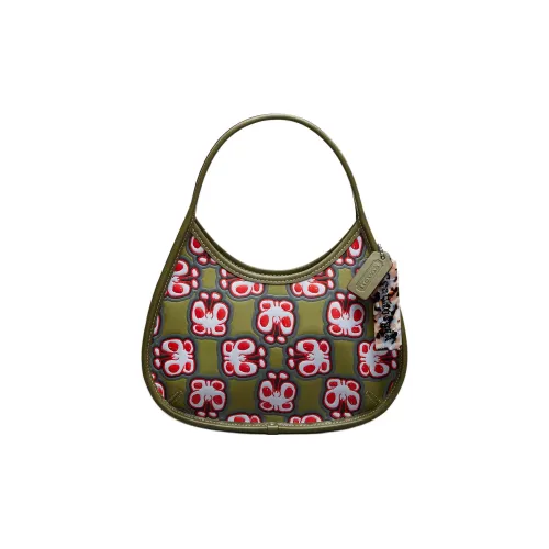 Coachtopia Ergo Leather Shoulder Bag, Handbag, Shoulder Bag Medium Size Women's Olive Green