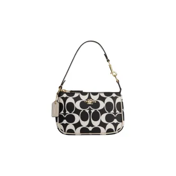 COACH Nolita Leather Shoulder Bag Handbags Mini Women's Black White
