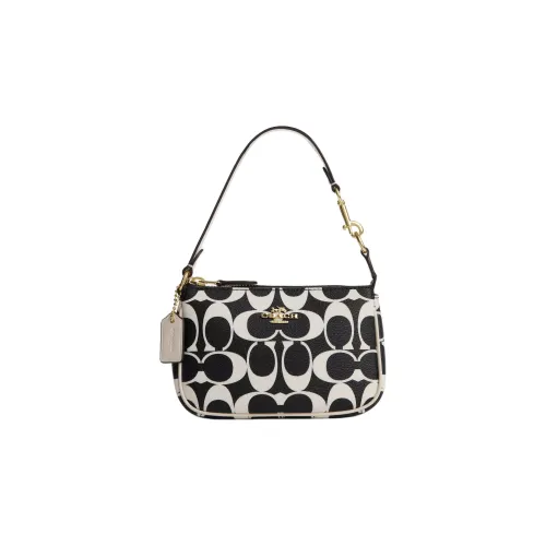 COACH Nolita Leather Shoulder Bag Handbags Mini Women's Black White
