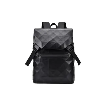 Deli Bear Oxford Diamond Grid Travel Computer Backpack Regular Men's Black