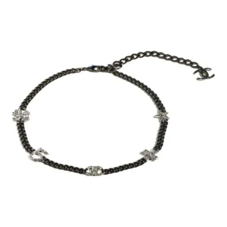 CHANEL Metal Necklaces Women's Black-0