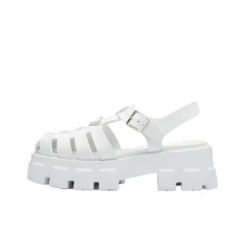 PRADA Monolith Foam Rubber 55mm Sandals White Women's