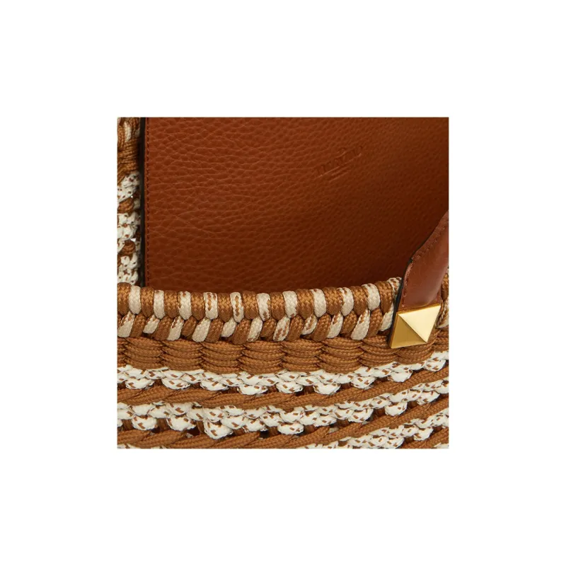 Valentino Fabric One Shoulder Handbags Men's Tawny/Beige-4