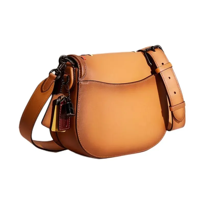 COACH Beat Glove Tanning Saddle Bag Shoulder Bag Crossbody Bag Medium Size Women's Brown-1