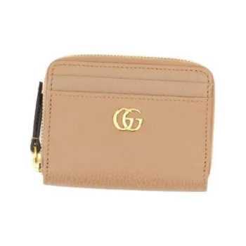 GUCCI Calfskin Wallet Women's Nude Pink