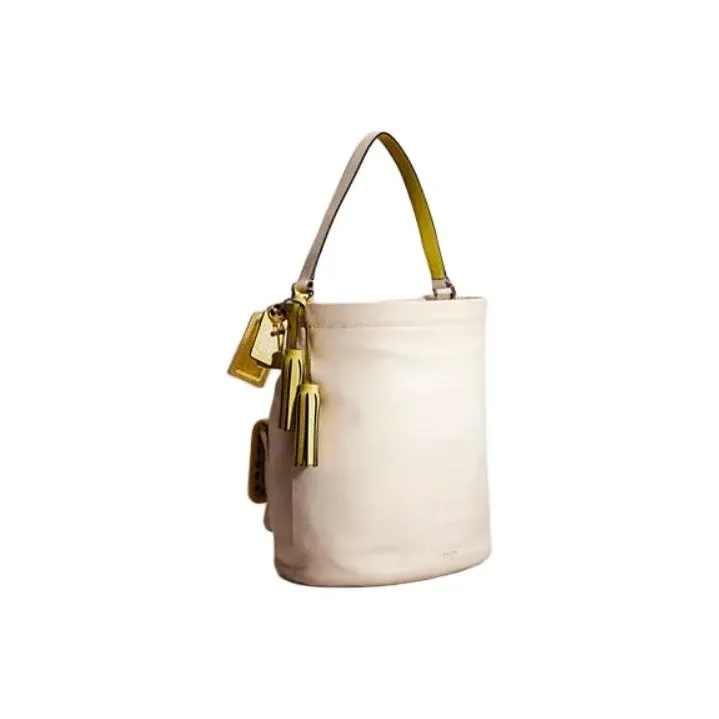 COACH Legacy Glove Tanning Bucket Bags Shoulder Bags Handbags Large Size Women's Cream White-1