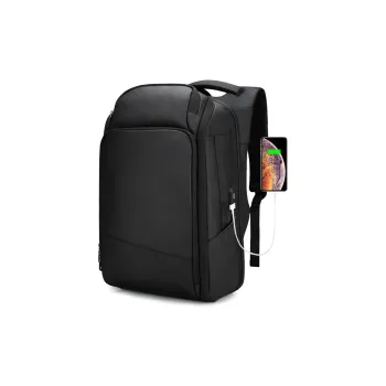 MingLu PVC Polyvinyl Chloride Backpack Regular Unisex Black