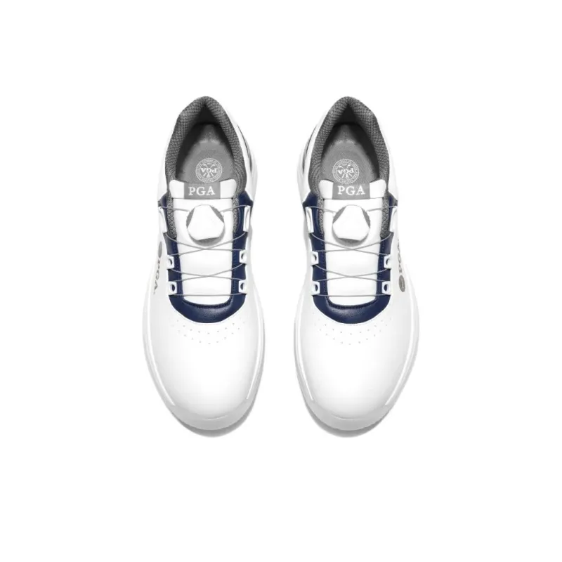 PGA Anti Slip Wear Resistant Low Top Golf Shoes Men's White Black Blue-2