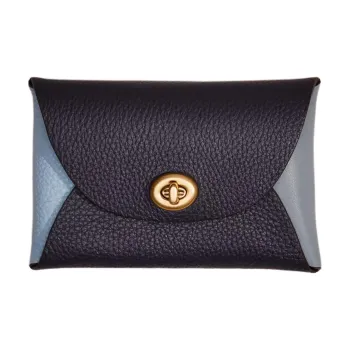 COACH Pouch Leather Coin Purse Wallet Clutch Women's Blue
