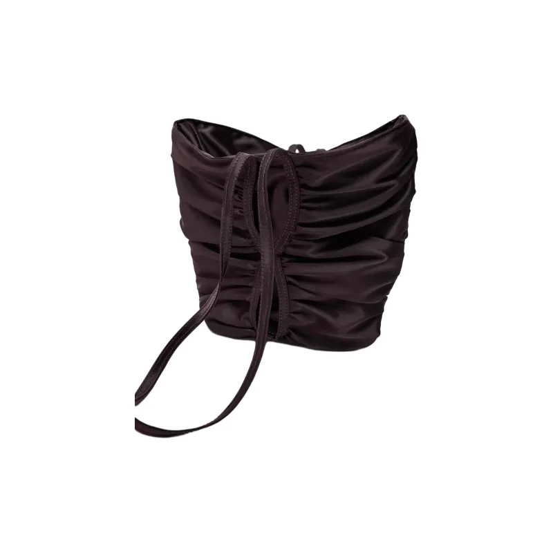 ZARA Polyester Shoulder Bag Crossbody Bag Handbag Mini Women's Dark Red-1