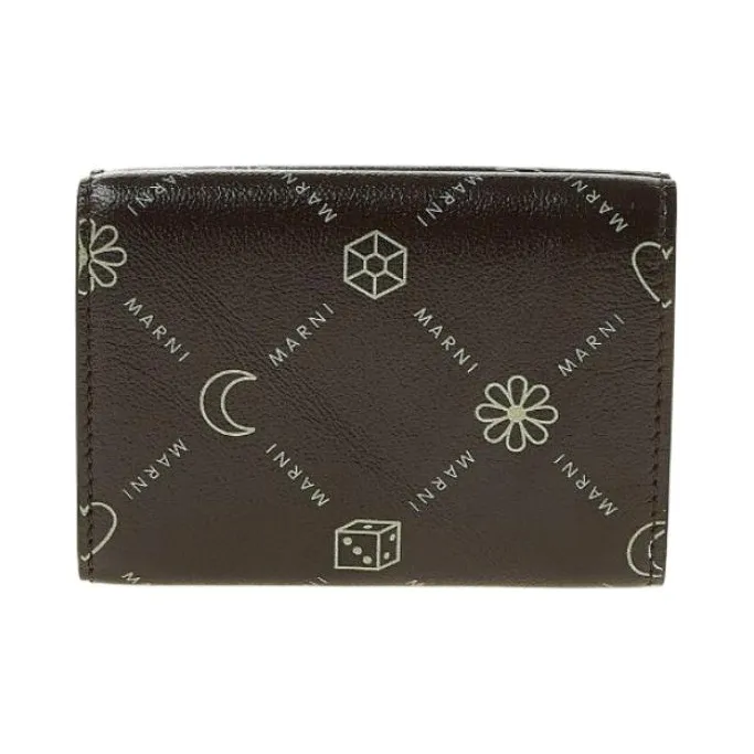 MARNI Cow Leather Wallet Unisex Brown-2