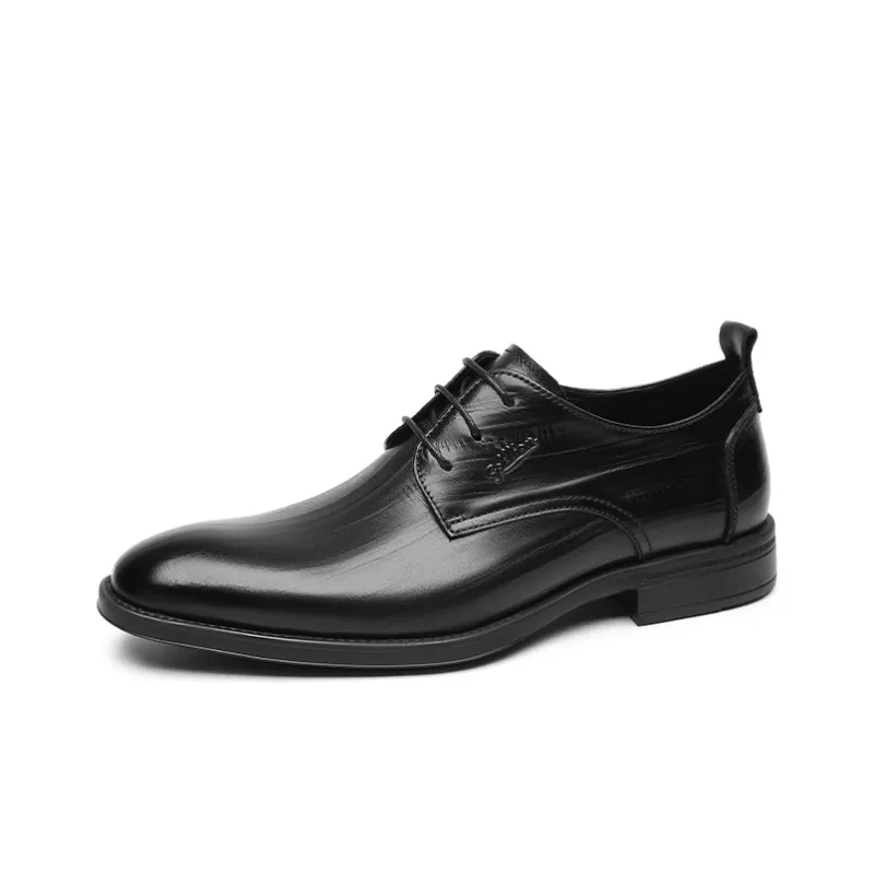GOLDLION Dress Shoes Men Low Top Black/Brown-1