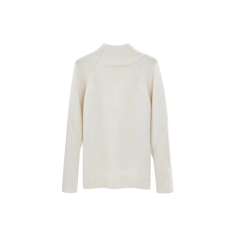 Fstudio Knitted Fabric Sweater Women's Ecru-1