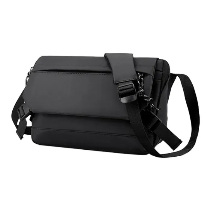 MUYKUY Membrana Dermalis Nylon Fabric Urban Techwear Bag, Messenger Bag, Shoulder Bag, Crossbody Bag Unisex Black/Gray-1