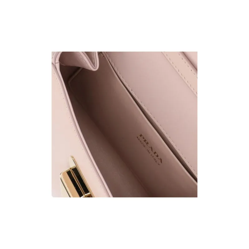 PRADA Leather Shoulder Bag, Crossbody Bag, Handbag Medium Size Women's Pink-4