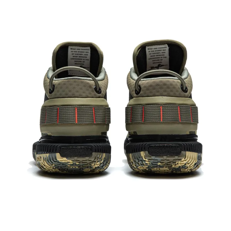 LiNing Badfive 3 Ultra Camouflage Cushioned Slip Resistant Lightweight Mid Top Basketball Shoes Men's Green-5
