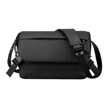 MUYKUY Membrana Dermalis Nylon Fabric Urban Techwear Bag, Messenger Bag, Shoulder Bag, Crossbody Bag Unisex Black/Gray
