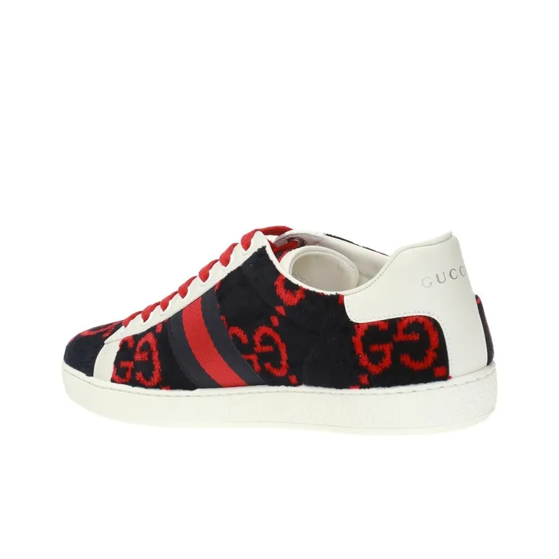 GUCCI Women's Ace Gg Terry Cloth 'Blue Red' Women's-3