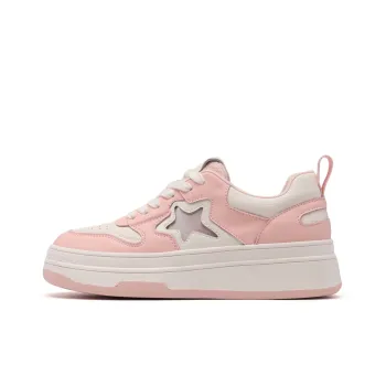 EBLAN Cushioning Wear Resistant Low Top Skateboard Shoes Women's Pink