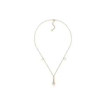 DIOR Resin Pearl Metal Necklaces Women's Gold