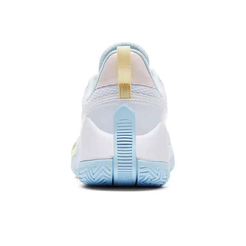 PEAK Sharp Marks Basketball Shoes Men Low Top All White Fine Blue-4