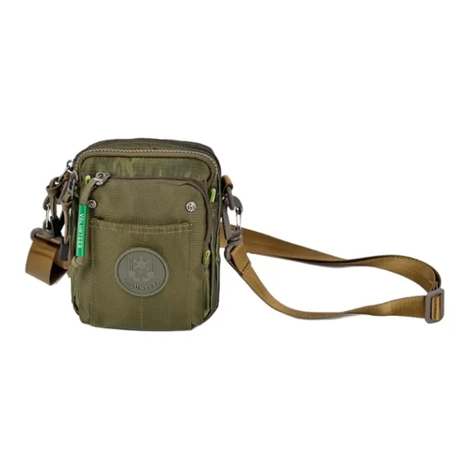 Volunteer Oxford Shoulder Bag Crossbody Bag Small Size Men's Black/Gray Green/Army Green-5