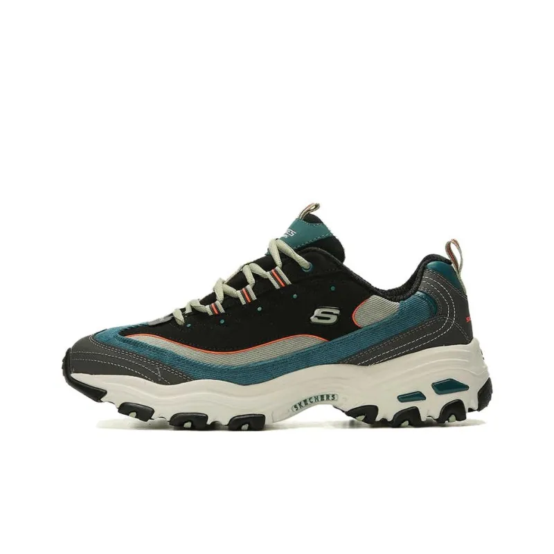 Skechers D'LITES 1.0 1.0 Anti-Slip Wear-Resistant Low-Top Casual Shoes Men's Gray Green Black-0