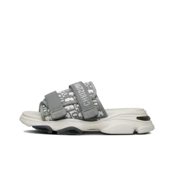 DIOR D Wander Rubber Sole Abrasion Resistant Slide Slippers Women's Gray