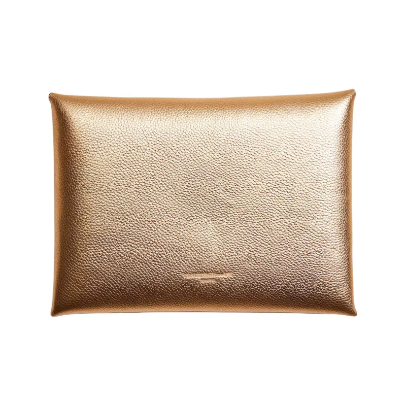 COACH Pouch Leather Wrist Bags Clutches Extra Large Women's Metal Gold-1