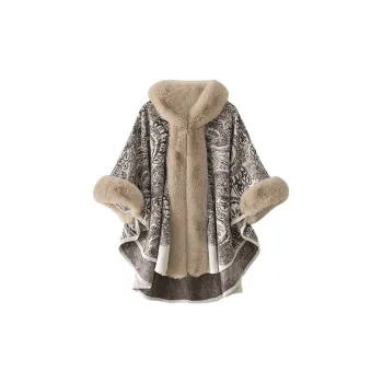 ACUC Thickened Warm Faux Fur Shawl Women's