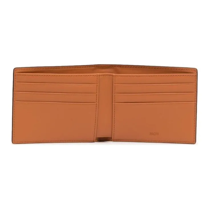 MCM Aren Calfskin Wallet Small Size Men's Cognac-1
