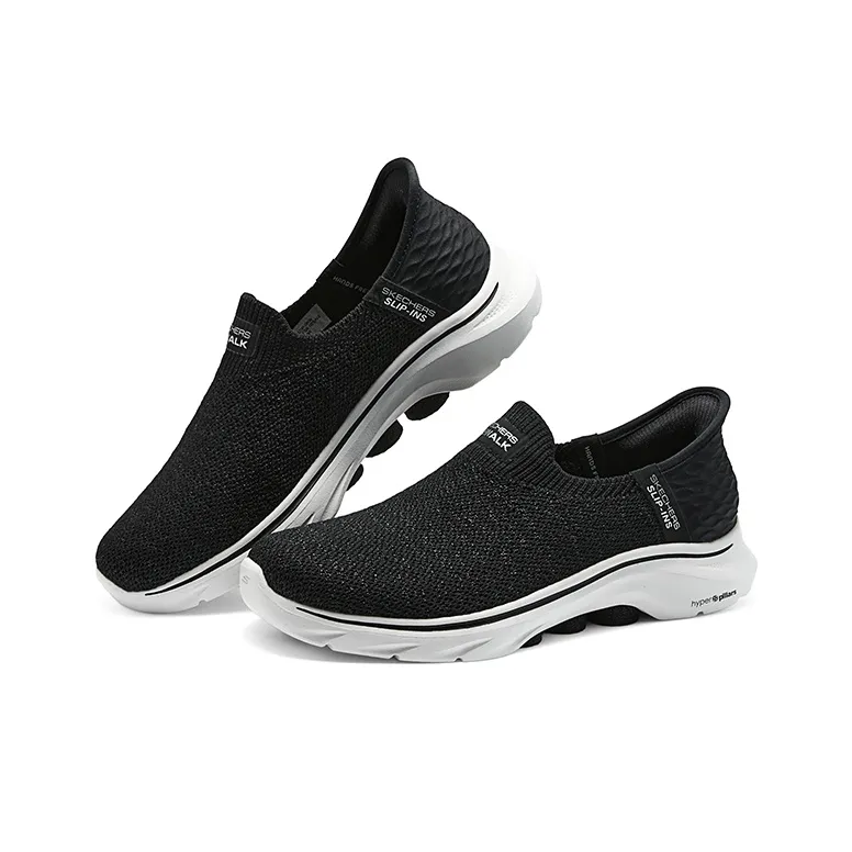 Skechers GO WALK 7 Cushioning Anti Slip And Wear Resistant Rebound Low Top Casual Running Shoes Women's Black White-3