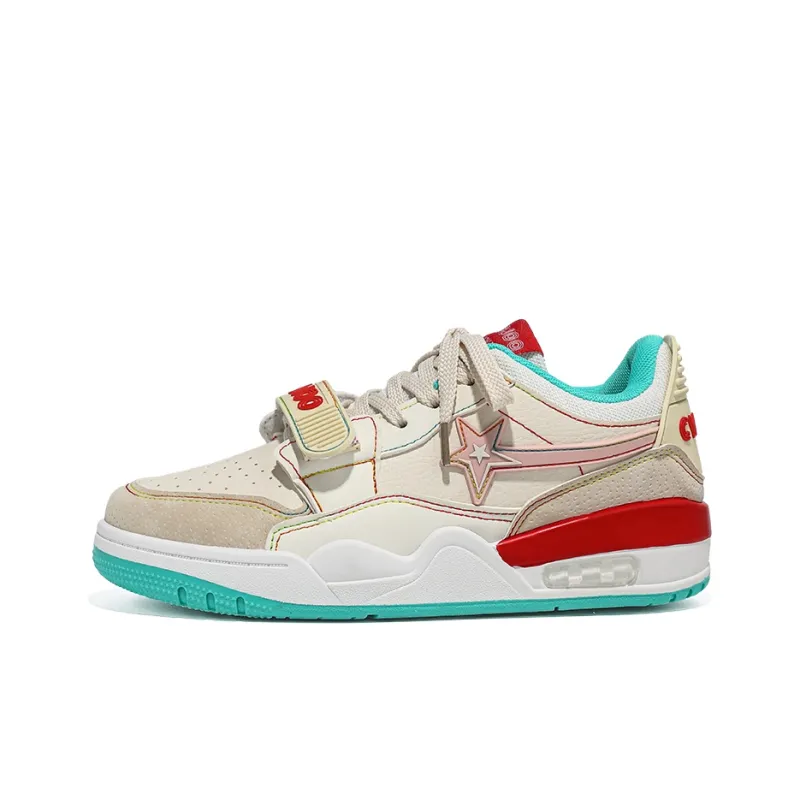 CVOJOO Stars Collection Low Top Skateboard Shoes Unisex Peach Cheese-1