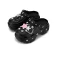 2314-55 Black Y2K Urban-Chic Style ❤ Star-Trim High-Heel with Circumference {Consider 1 Size Up}