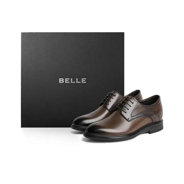 BELLE Dress Shoes Men Low Top Black/Brown-6