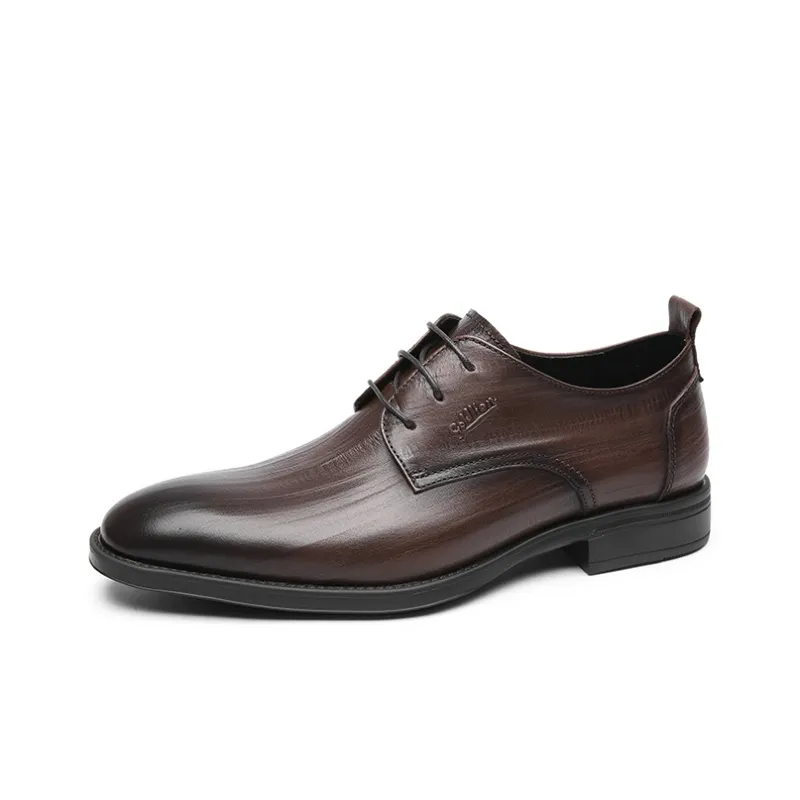 GOLDLION Dress Shoes Men Low Top Black/Brown-6