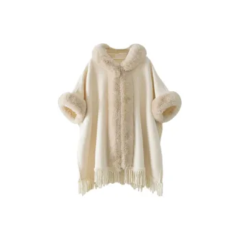 ACUC Mid-Length Thickened And Fleece-Lined Soft And Warm Large Shawl Women's